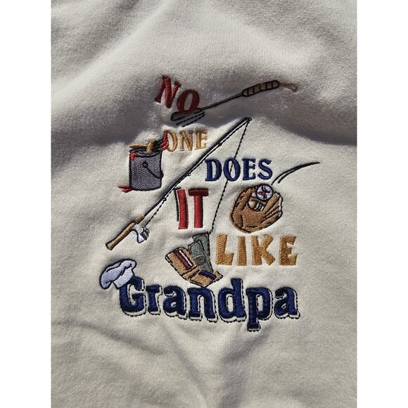 Vintage "No One Does It Like Grandpa" Crewneck Sweatshirt Mens Sz XL MC Sport - Picture 2 of 6